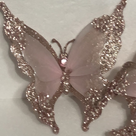 Pink Glitter Butterfly bundle of 3 NWT - Picture 2 of 5